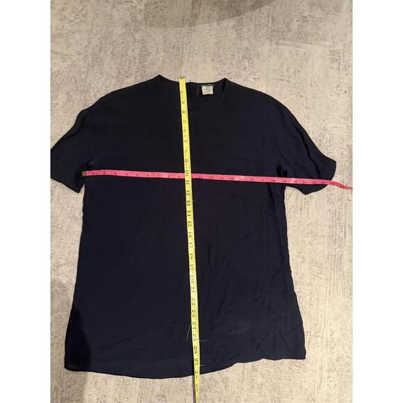 Vintage Giorgio Armani Navy Silk s/s top sz 40 - Picture 3 of 4